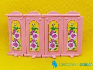 Playmobil biombo rosa con rosas, cambiador, mueble