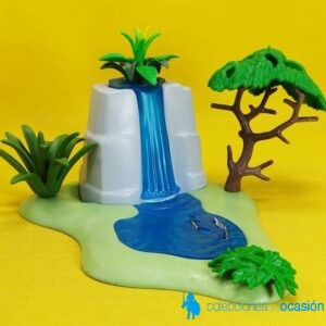 Playmobil cueva con cascada y vegetación, diorama