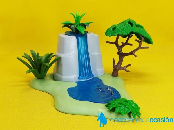 Playmobil cueva con cascada y vegetación, diorama