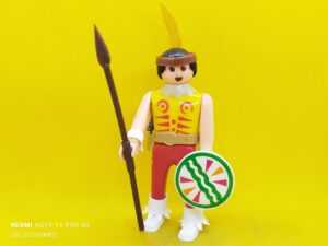 Airgam boy guerrero indio con lanza y escudo