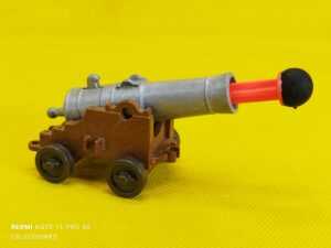 Playmobil Cañón con la bancada marrón y proyectil