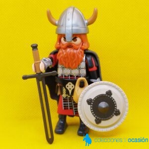 Playmobil Jefe vikingo, bárbaro con capa de pieles