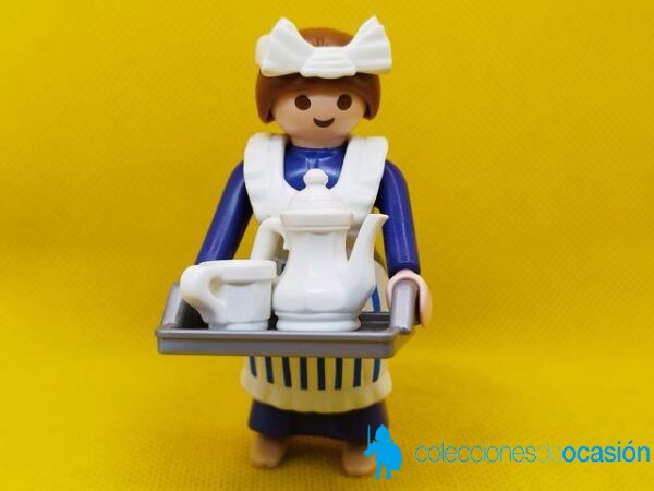 Playmobil Camarera Vintage, asistenta, mujer con bandeja