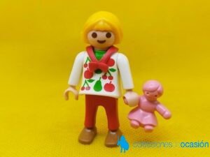 Playmobil Niña vintage con muñeca rosa, niña de época