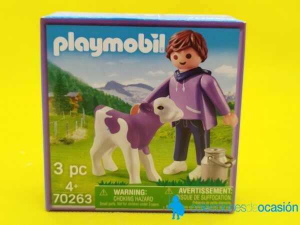 Playmobil Exclusivo Milka chico con ternera REF 70263