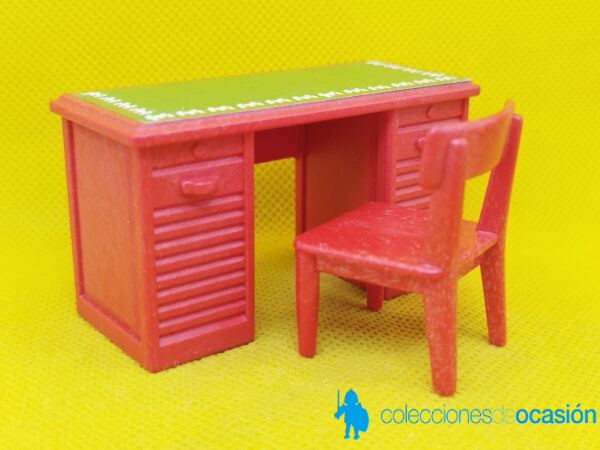 Playmobil Mesa y silla roja, escritorio, muebles