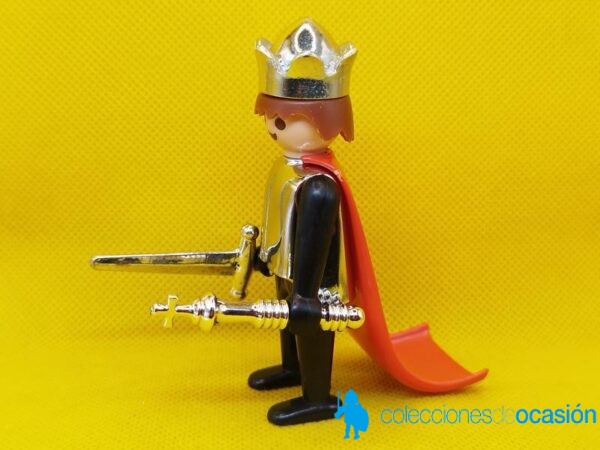 Playmobil Antiguo rey cromado con manos fijas negras, click original - Imagen 2