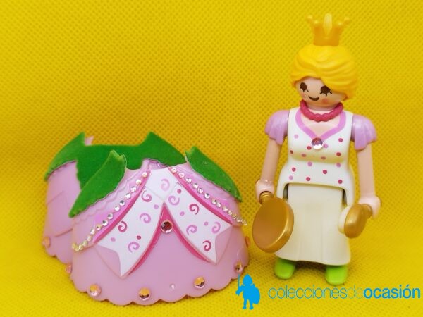 Playmobil princesa con vestido rosa y terciopelo verde - Imagen 5