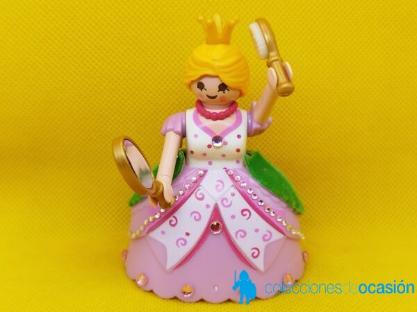 Playmobil princesa con vestido rosa y terciopelo verde