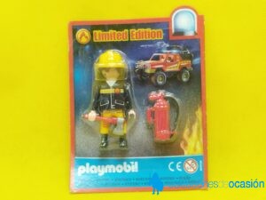 Playmobil Bombero con extintor y casco amarillo