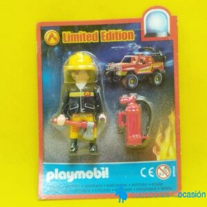 Playmobil Bombero con extintor y casco amarillo
