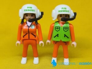Playmobil Pareja de pilotos de rescate, piloto y médico