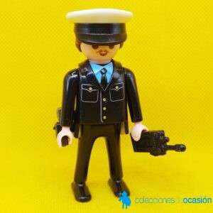 Playmobil Policía con uniforme negro y porra