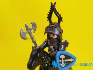 Playmobil Caballero oscuro REF 3315, caballero con armadura negra a caballo