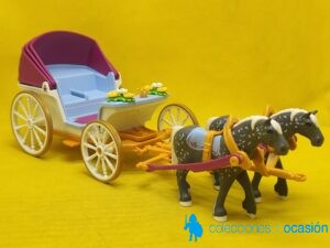Playmobil Carruaje medieval, carro con dos caballos