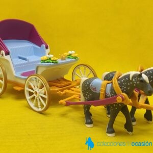 Playmobil Carruaje medieval, carro con dos caballos