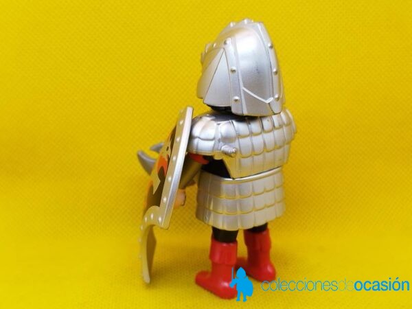 Playmobil Caballero medieval plateado con escudo con 2 cabezas de dragón, serie 3 - Imagen 3