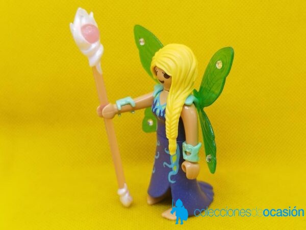 Playmobil Hada rubia con vestido azul y alas verdes - Imagen 2