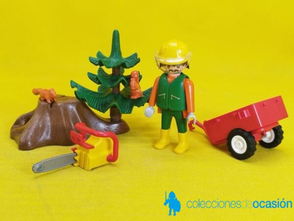 Playmobil Leñador con motosierra y remolque