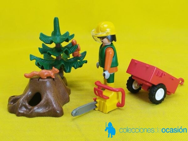 Playmobil Leñador con motosierra y remolque - Imagen 3