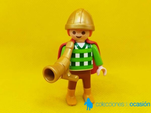 Playmobil Niño vikingo con cuerno y capa roja
