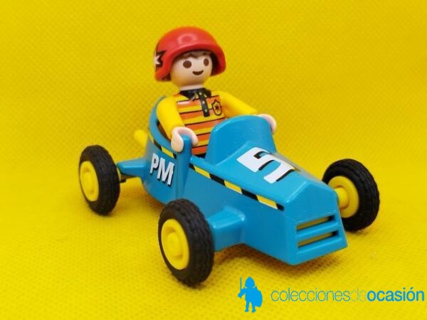 Playmobil Niño con car azul, niño city