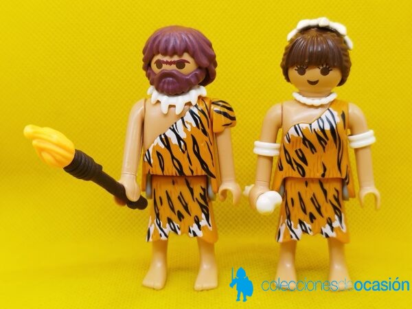 Playmobil Pareja de trogloditas, prehistóricos con antorcha