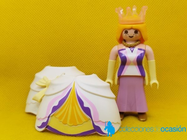 Playmobil Princesa con corona rosa, reina con guantes largos amarillos - Imagen 2