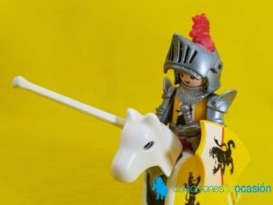 Playmobil Caballero medieval del reino del león amarillo, caballero medieval castellano