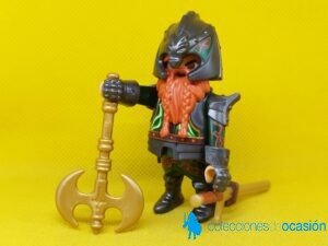 Playmobil Caballero medieval enano con hacha doble de combate