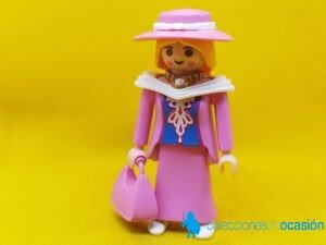 Playmobil Mujer vintage con vestido y complementos rosas
