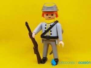 Playmobil soldado confederado con rifle winchester, soldado rebelde