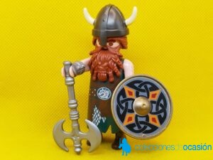 Playmobil Conde vikingo, guerrero vikingo con hacha de combate