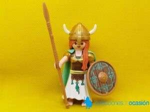 Playmobil Guerrera vikinga con escudo y lanza