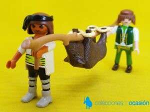 Playmobil Pareja de cazadores, campesinos con jabalí