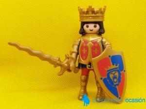 Playmobil Rey medieval con armadura roja con Flor de lis