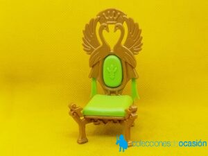 Playmobil Trono dorado con cisnes y con asiento y respaldo en verde