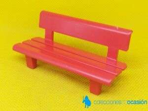 Playmobil Banco rojo de parque, mueble urbano