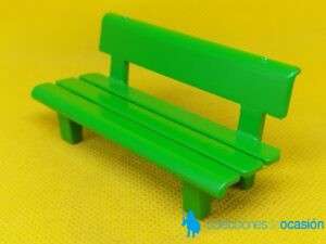 Playmobil Banco verde de parque, mueble urbano
