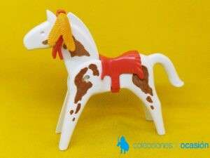 Playmobil Caballo indio con manchas marrones y manta roja