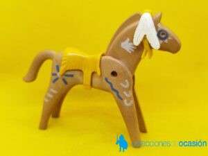 Playmobil Caballo indio con pinturas de guerra y manta amarilla