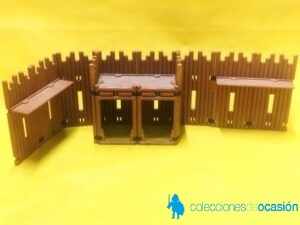 Playmobil Ampliación de fuerte del oeste, tramo de empalizada de madera