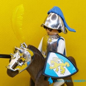 Playmobil Caballero con armadura cromada a caballo, click