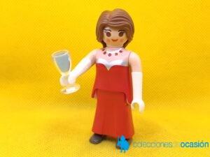Playmobil Chica de Saloon con vestido rojo y copa, mujer del oeste