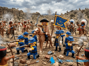 Playmobil El General Custer, oficial del norte con caballo