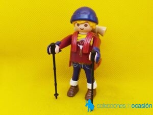 Playmobil Montañero, excursionista con bastones y mochila