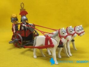 Playmobil Cuadriga romana roja con optión y porta estandarte