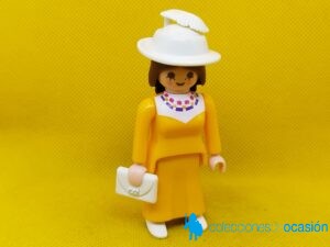 Playmobil Mujer victoriana con vestido amarillo y sombrero blanco