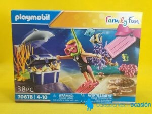 Playmobil Buceadora con tesoro y animales marinos REF 70678