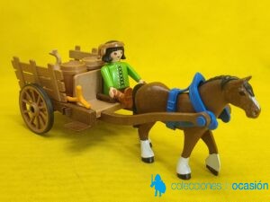 Playmobil campesino con carro medieval